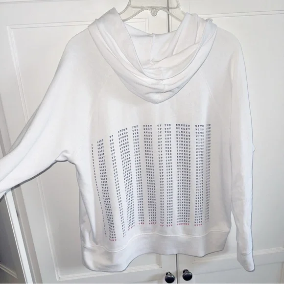 Sundry White Hooded Sweatshirt with Perforated Back Design - Picture 2 of 13